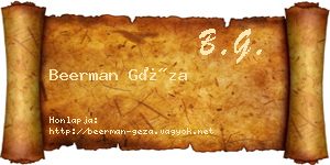 Beerman Géza névjegykártya
